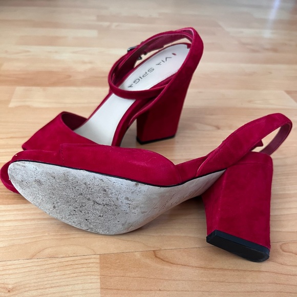 Via Spiga Red Suede Sandals - Picture 8 of 9